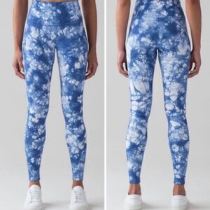 Lululemon Wunder Under High Rise Legging Varsity Blue Shibori Print